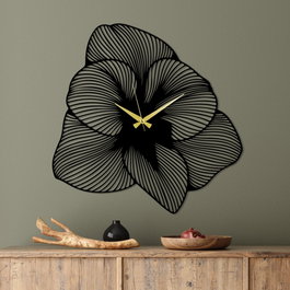 Wallity Aprire Reloj de Pared Decorativo de Metal Negro 70 x 70 cm